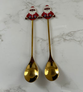 Dessert Spoons with Santa Pendant