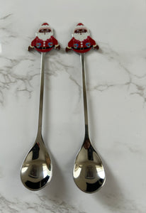 Dessert Spoons with Santa Pendant