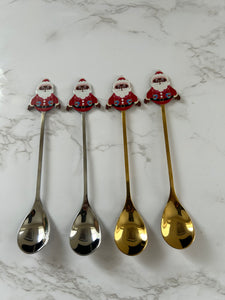 Dessert Spoons with Santa Pendant